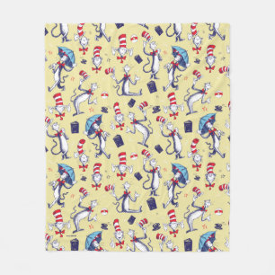 Couverture Polaire Chat dans le Chapeau Motif Jaune
