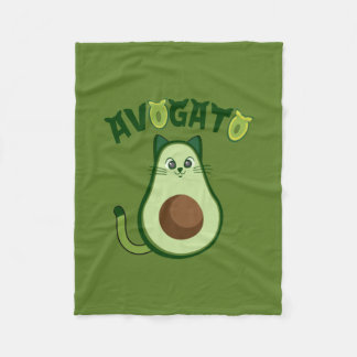 Couverture Polaire Chat d'Avogato| Cat Avocado mignon et amusant| Agu