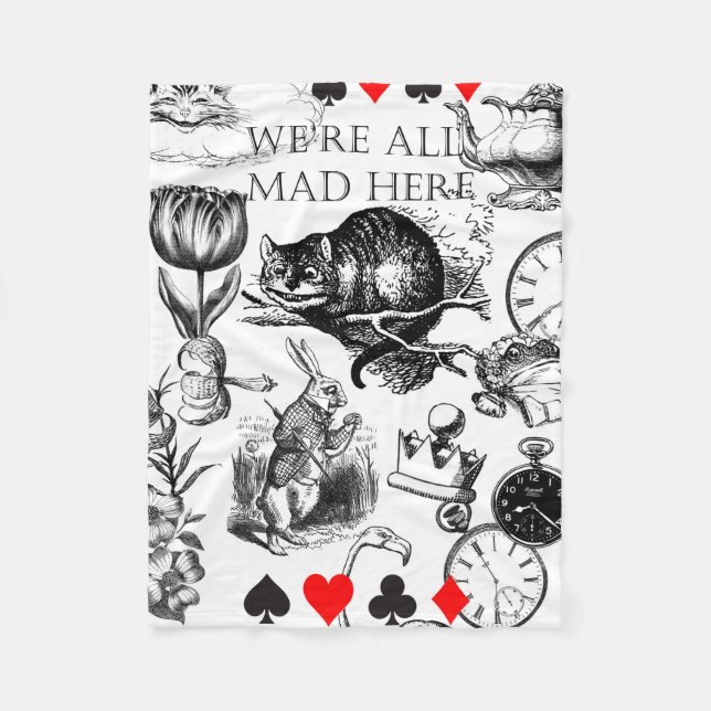 Couverture Polaire Chat de Cheshire classique alice au pays des merve (Devant)