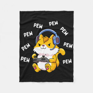 Couverture Polaire Chat de gamer Pew Pew vidéo de jeu chats de jeu Ki
