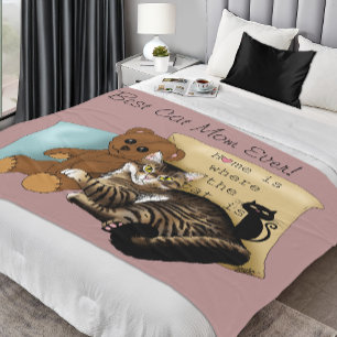 Couverture Polaire Chat de la Fête des Mères