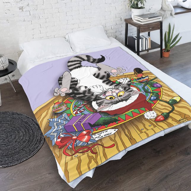 Couverture Polaire Chat de Noël (Créateur téléchargé)
