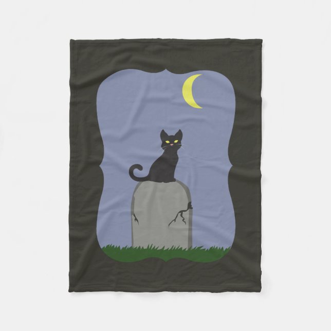 Couverture Polaire Chat d'Halloween éffrayant (Devant)