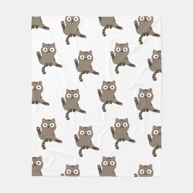 Couverture Polaire Chat drôle (Devant)