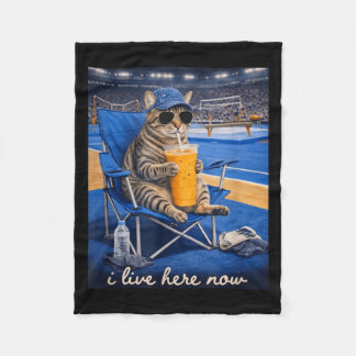 Couverture Polaire Chat Drôle Gymnastique Je Vis Ici Maintenant