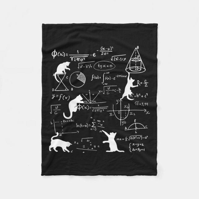Couverture Polaire Chat Drôle Jouer Avec Math Formules Kitten Chat Un (Devant)