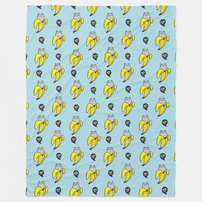 Couverture Polaire Chat en banane (Devant)