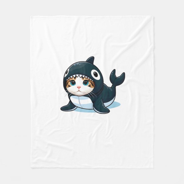 Couverture Polaire Chat en costume d'orque débardeur (Devant)