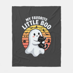 Couverture Polaire Chat fantôme d'Halloween Little Boo
