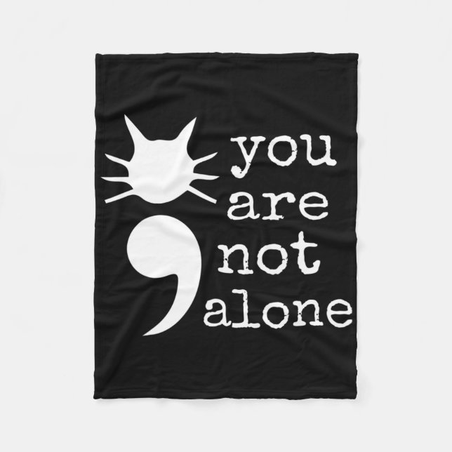 Couverture Polaire Chat Forme Semicolon Cadeau de Prévention du Suici (Devant)