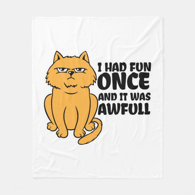 Couverture Polaire Chat Grumpy - Mème Chat Drôle (Devant)