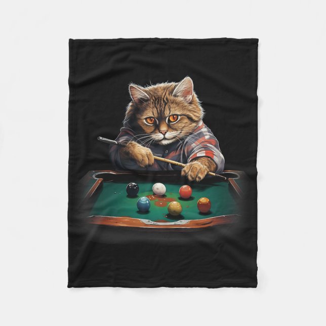 Couverture Polaire Chat Jouer Pool Billard Cool Drôle Chats (Devant)