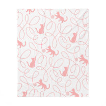 Chat joueur et motif de pelote de laine Rose corai