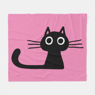 Couverture Polaire Chat Kitty Noir Quirty Purrfect Rose
