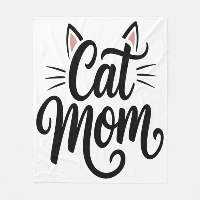 Couverture Polaire Chat Maman Whiskers et Oreilles (Devant)