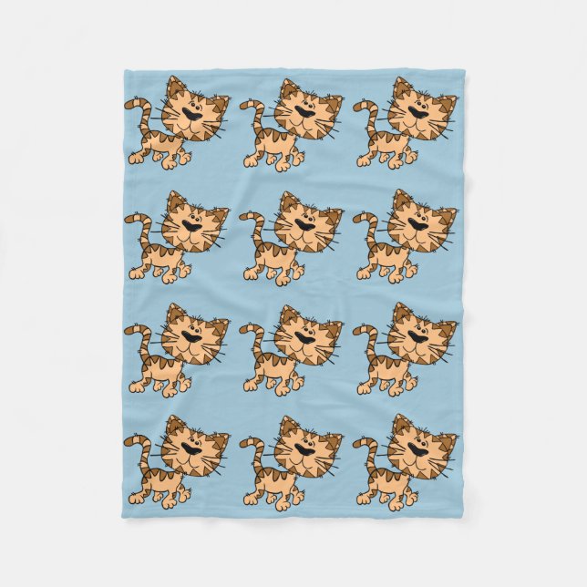 Couverture Polaire chat mignon de bande dessinée (Devant)
