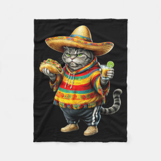 Couverture Polaire Chat mignon gros chat Cinco De Mayo chaton gras ch