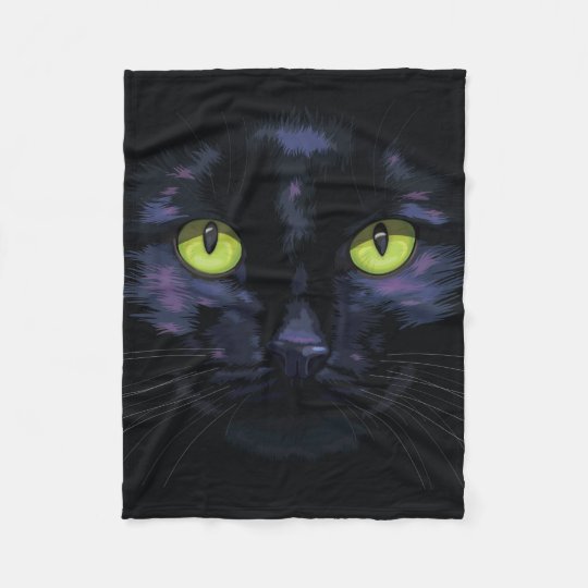 Couverture Polaire Chat Noir Avec Les Yeux Verts Zazzle Fr