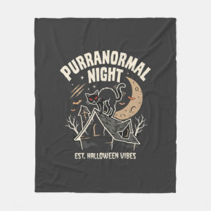 Couverture Polaire Chat Noir de Lune d'Halloween (2)