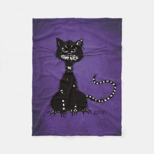 Couverture Polaire Chat noir du Gothic