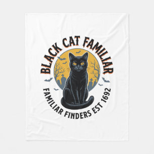 Couverture Polaire Chat Noir Familier Design de Sauvetage Halloween V