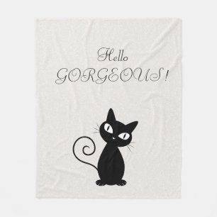 Couverture Polaire Chat noir fantaisiste et scintillant - Bonjour Mag