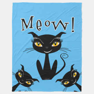 Couverture Polaire Chat Noir Fantaisiste Miaou !