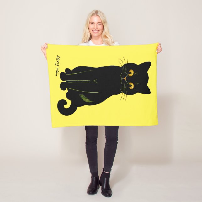 Couverture Polaire Chat noir, Louis Wain (En situation)