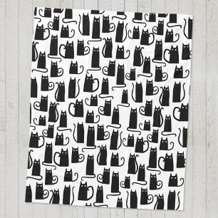 Couverture Polaire Chat noir mignon