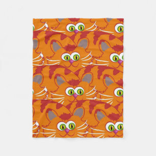 Couverture Polaire Chat Orange Aux Yeux Vert Adorable