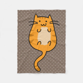 Couverture Polaire Chat orange mignon