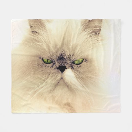 Couverture Polaire Chat Persan Blanc Aux Yeux Verts Zazzle Fr