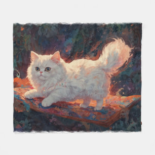 Couverture Polaire Chat persan sur un tapis volant