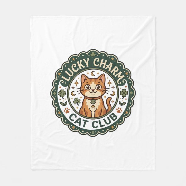 Couverture Polaire Chat porte-bonheur POD Art Vector - Chat porte-bon (Devant)