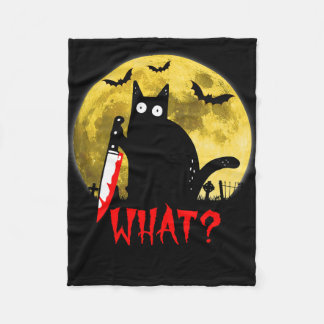 Couverture Polaire Chat Quel Chat Noir Meurtrier Tenant Couteau Drôle