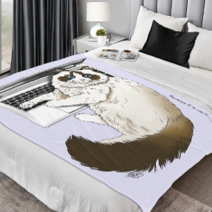 Couverture Polaire Chat Ragdoll Fluffy Lavande Ordinateur Portable Dr