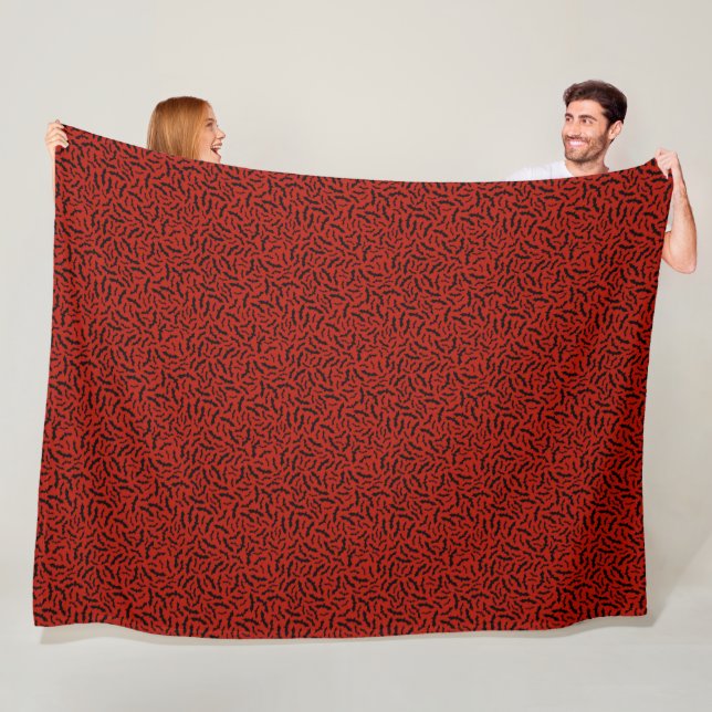 Couverture Polaire Chat rouge Halloween moderne (En situation)