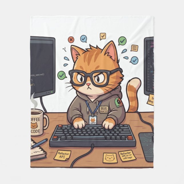 Couverture Polaire Chat Royal  (Devant)