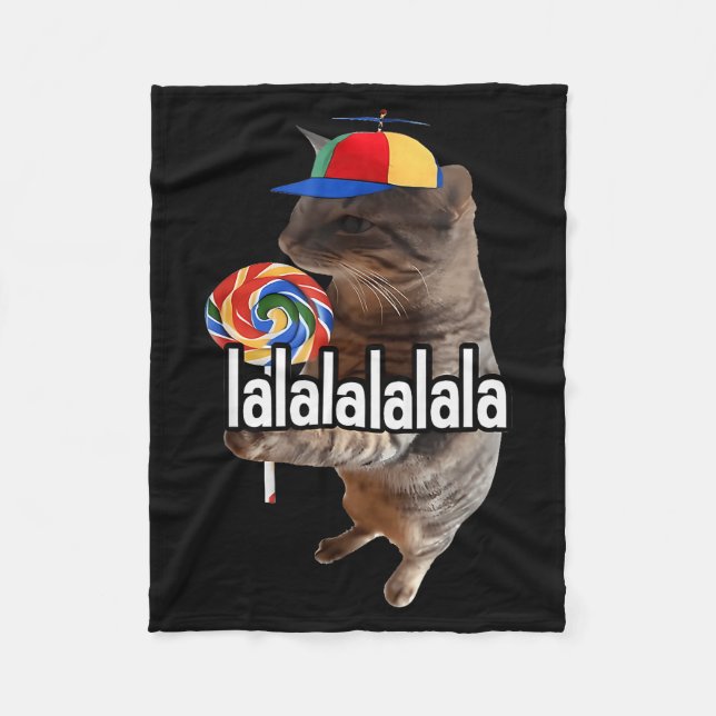 Couverture Polaire Chat Silly Avec Mème De Sucette  (Devant)