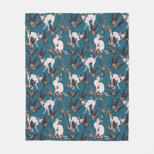 Couverture Polaire chat sphynx drôle motif enfants (Devant)