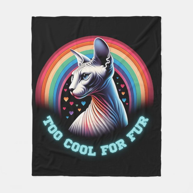 Couverture Polaire Chat Sphynx Mignon Trop Cool pour les Poils Drôle  (Devant)