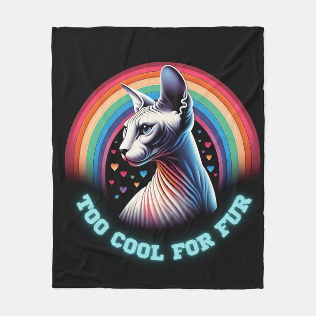 Couverture Polaire  Chat Sphynx Trop Cool Citation Drôle  (Devant)