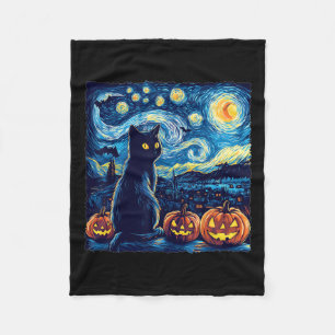 Couverture Polaire Chat Starry Nuit Van Gogh Chat Pour Amoureux des c