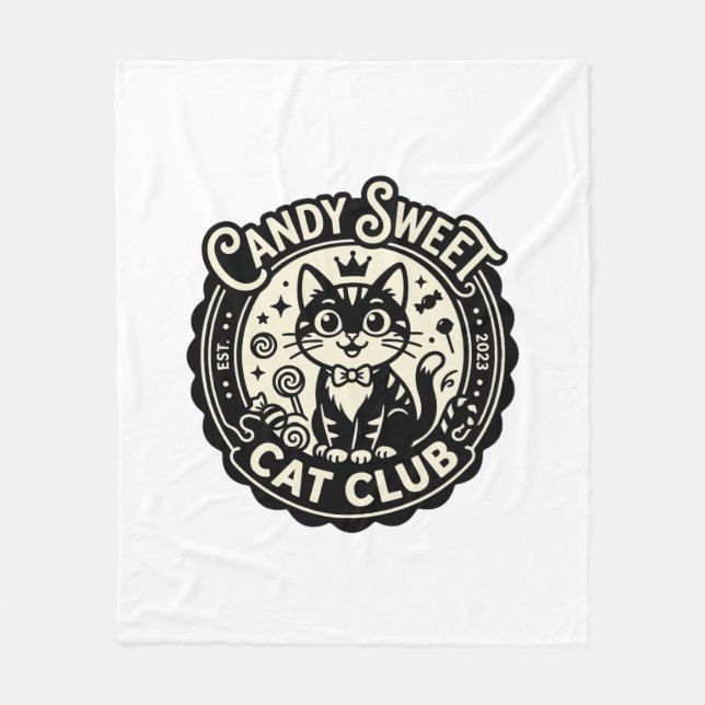 Couverture Polaire Chat Sucré Mignon Graphique de Chat Drôle - Chat S (Devant)