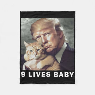 Couverture Polaire Chat Trump 9 Vies par Trump 2024 Gagne Victoire Va