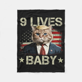 Couverture Polaire Chat Trump 9 Vies par Trump 2024 Gagne Victoire Va