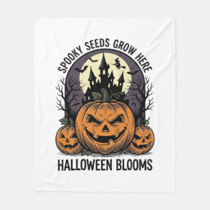 Couverture Polaire Château de citrouille d'Halloween Vintage T-shirt 