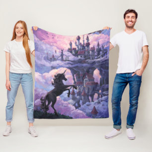 Couverture Polaire Château de licorne joli