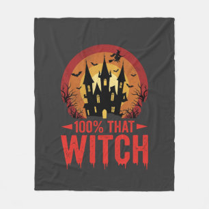 Couverture Polaire Château d'Halloween de cette sorcière à 100%