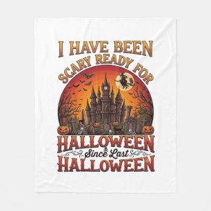 Couverture Polaire Château Hanté Halloween Sorcière Citrouille Prêt E